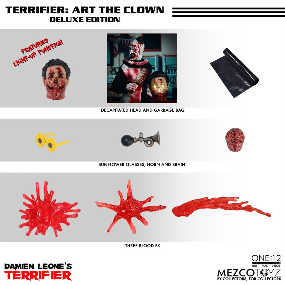 Mezco Toyz Terrifier Art the Clown Deluxe Edition 1/12 Actionfigur