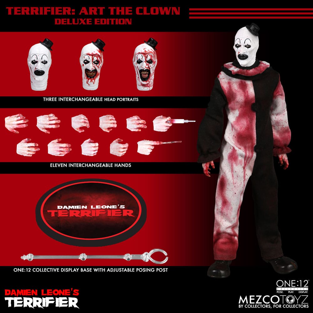 Mezco Toyz Terrifier Art the Clown Deluxe Edition 1/12 Actionfigur