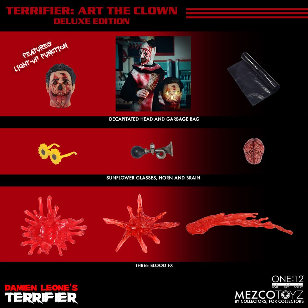 Mezco Toyz Terrifier Art the Clown Deluxe Edition 1/12 Actionfigur