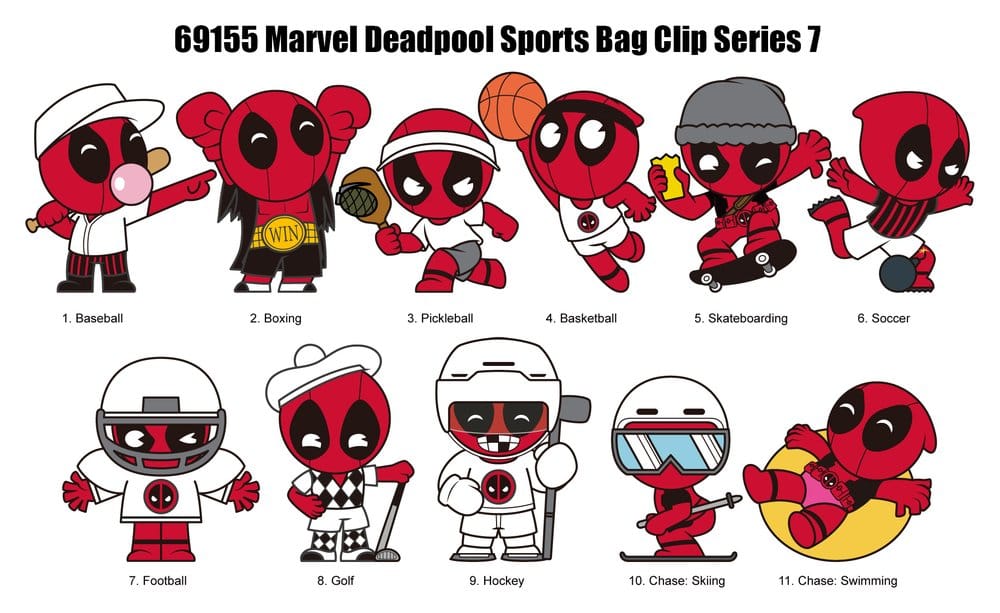 Monogram Int. Deadpool Serie 7 Display (24) 3D Taschenanhänger