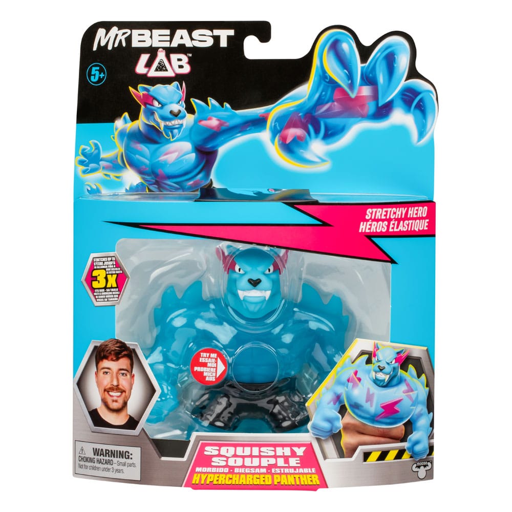 Moose Toys MrBeast Lab Goo Jit Zu Hypercharged Panther 11 cm Dehnbare Figur