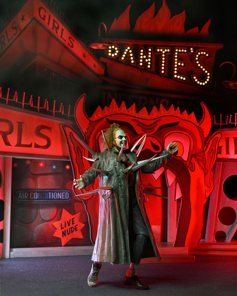NECA Beetlejuice (1988) Diorama Trenchcoat with Spikes Inferno Room Deluxe Set