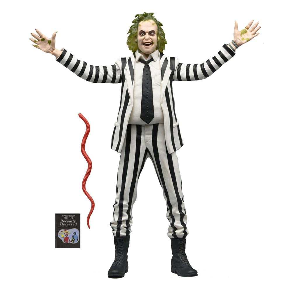NECA Beetlejuice Black and White Striped Suit Actionfigur