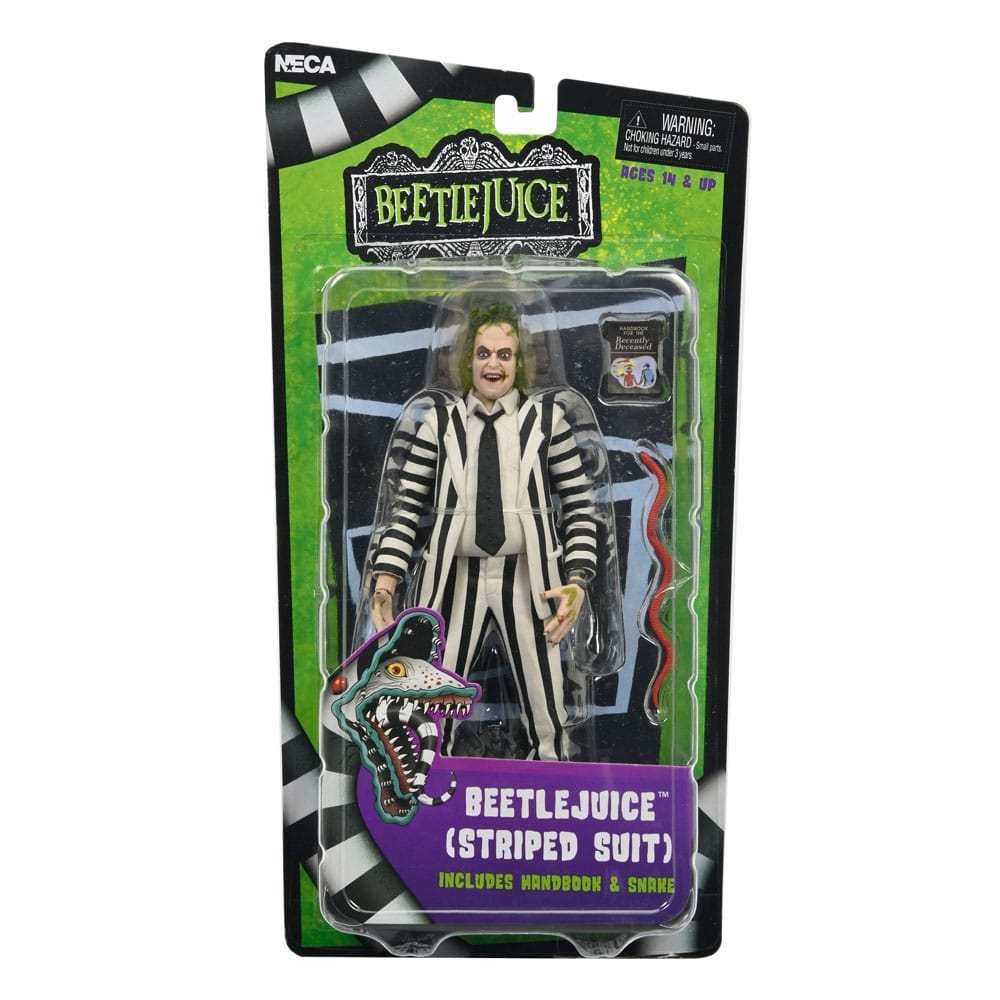 NECA Beetlejuice Black and White Striped Suit Actionfigur