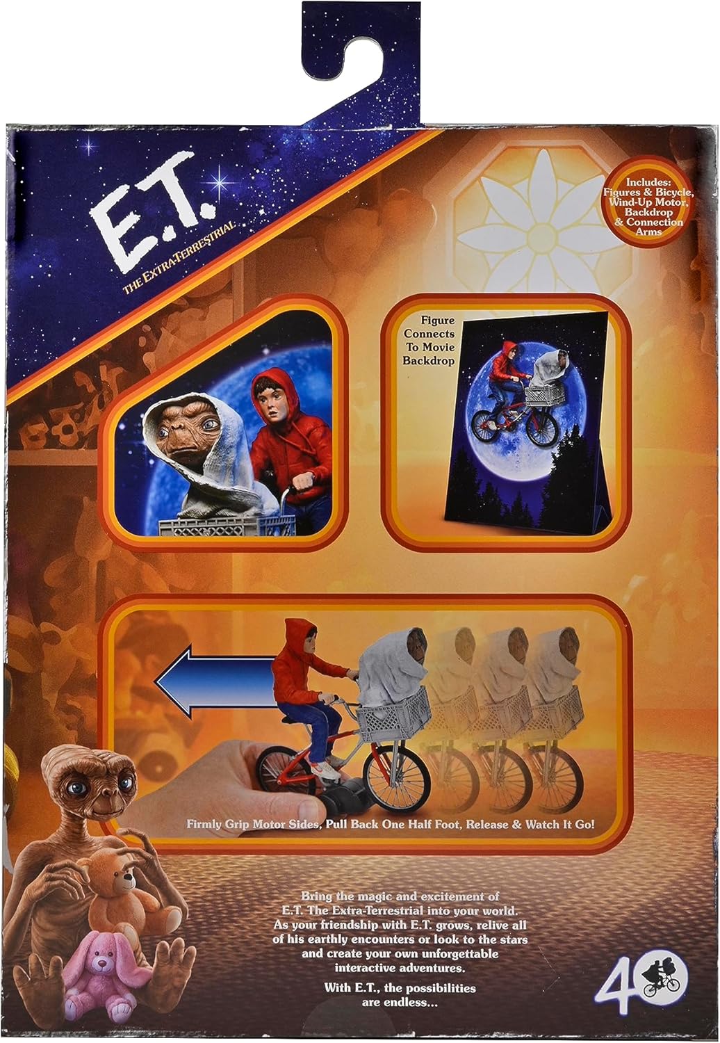 NECA E.T. & Elliott on Bicycle 40th Anniversary Actionfigur