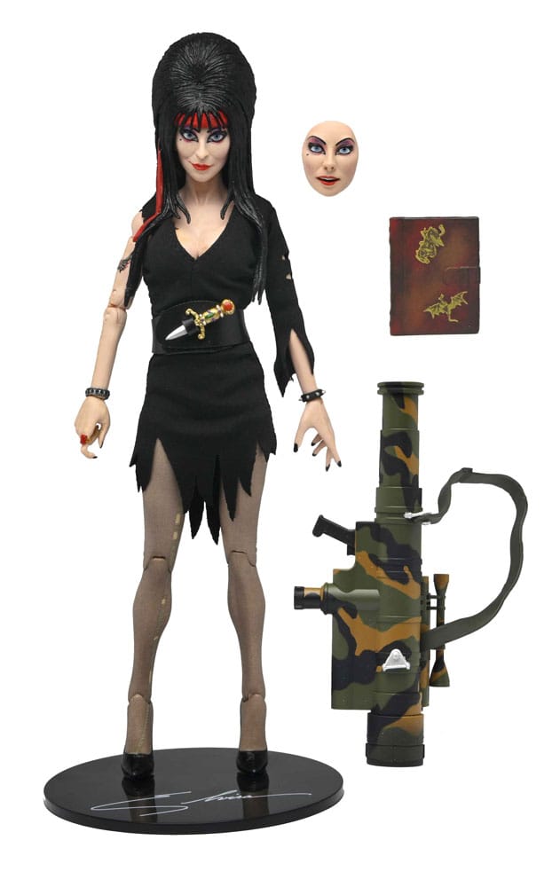 NECA Elvira Herrscherin der Dunkelheit Commando Elvira Clothed Actionfigur