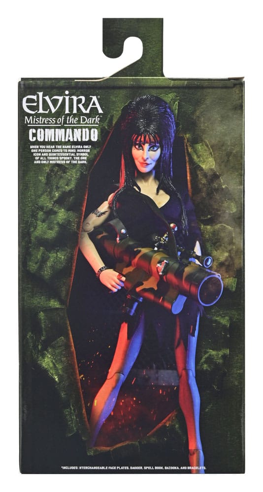 NECA Elvira Herrscherin der Dunkelheit Commando Elvira Clothed Actionfigur