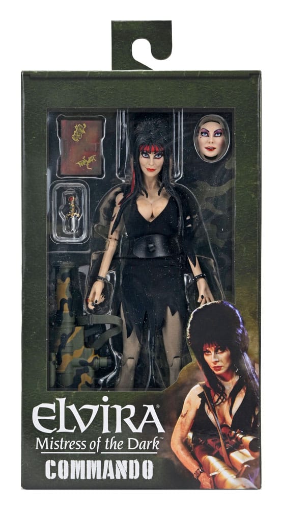 NECA Elvira Herrscherin der Dunkelheit Commando Elvira Clothed Actionfigur