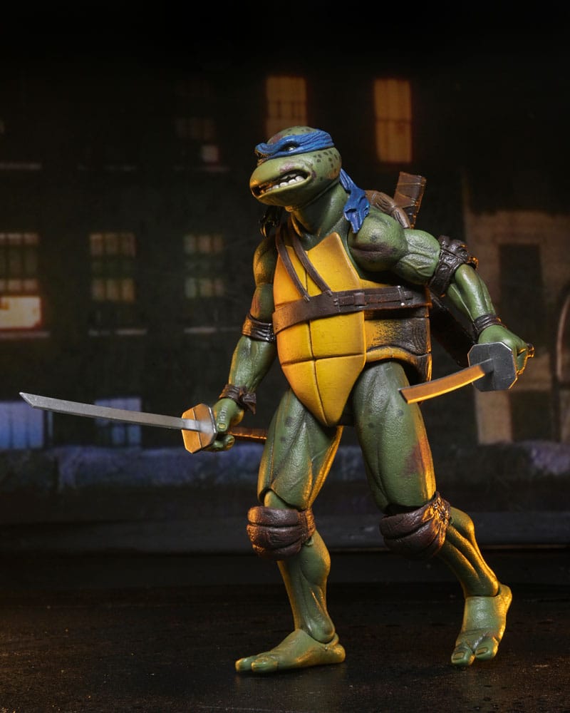NECA Teenage Mutant Ninja Turtles (1990 Movie) Roof Top Battle Shredder vs Leo Actionfigur