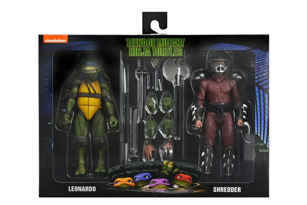 NECA Teenage Mutant Ninja Turtles (1990 Movie) Roof Top Battle Shredder vs Leo Actionfigur