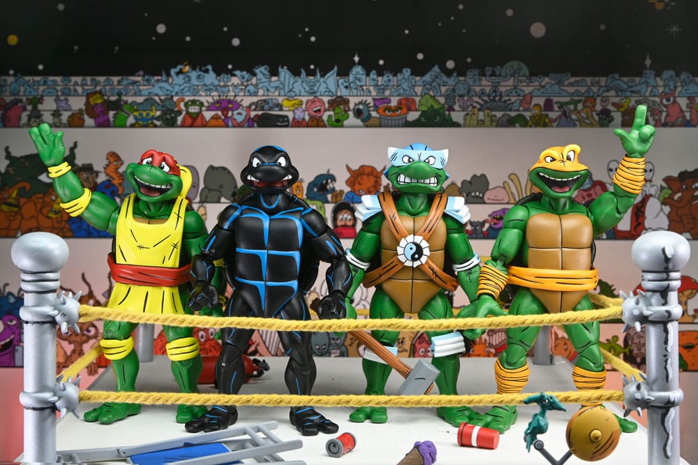 NECA Teenage Mutant Ninja Turtles (Archie Comics) Stump Wrestling Turtles 4er-Pack Actionfigur