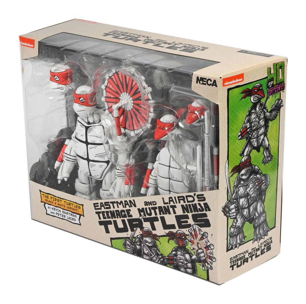NECA Teenage Mutant Ninja Turtles (Mirage Comics) Black and White First Turtles Actionfiguren