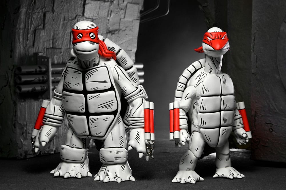 NECA Teenage Mutant Ninja Turtles (Mirage Comics) Black and White First Turtles Actionfiguren