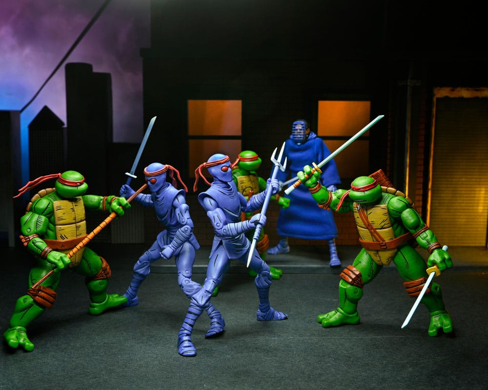 NECA Teenage Mutant Ninja Turtles (Mirage Comics) Leonardo Raphael Michelangelo Donatello 4er-Pack Actionfiguren