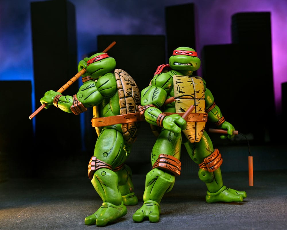 NECA Teenage Mutant Ninja Turtles (Mirage Comics) Leonardo Raphael Michelangelo Donatello 4er-Pack Actionfiguren