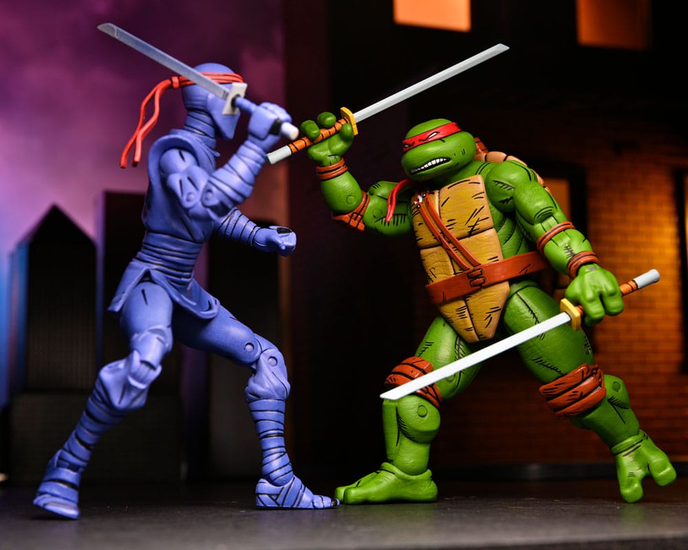 NECA Teenage Mutant Ninja Turtles (Mirage Comics) Leonardo Raphael Michelangelo Donatello 4er-Pack Actionfiguren