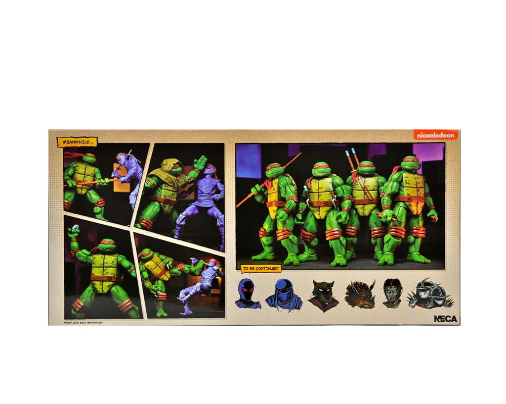 NECA Teenage Mutant Ninja Turtles (Mirage Comics) Leonardo Raphael Michelangelo Donatello 4er-Pack Actionfiguren