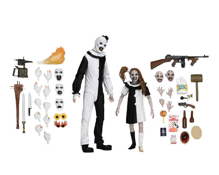 NECA Terrifier 2 Ultimate Art The Clown & Little Pale Girl 2er-Pack Actionfiguren