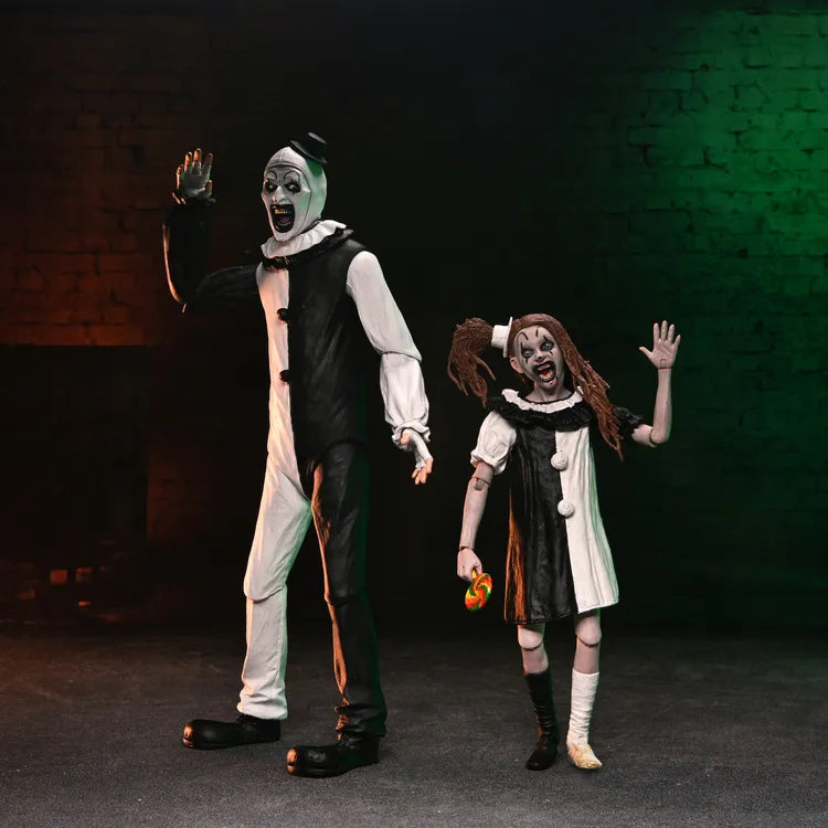 NECA Terrifier 2 Ultimate Art The Clown & Little Pale Girl 2er-Pack Actionfiguren