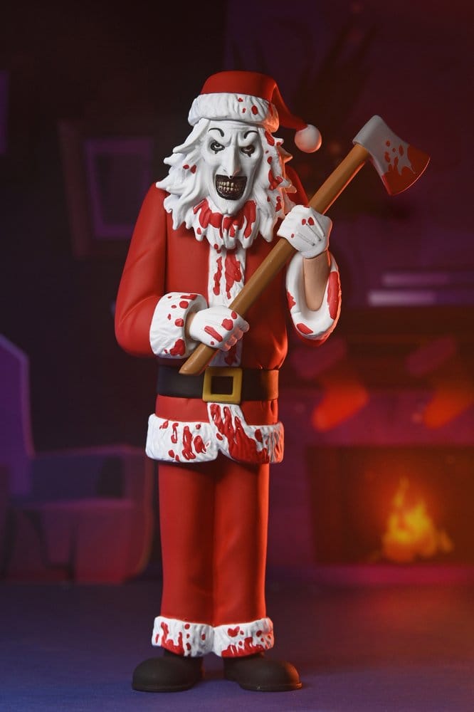 NECA Terrifier 3 Toony Terrors Art the Clown Santa Suit Bloody Version Actionfigur