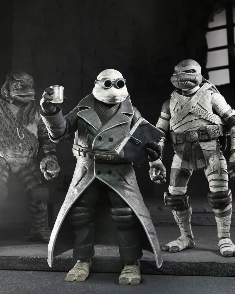 NECA Universal Monsters x Teenage Mutant Ninja Turtles Black & White Actionfiguren