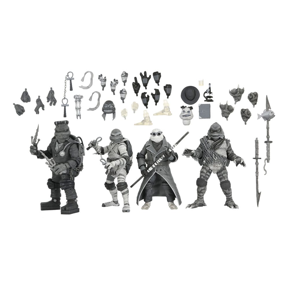 NECA Universal Monsters x Teenage Mutant Ninja Turtles Black & White Actionfiguren