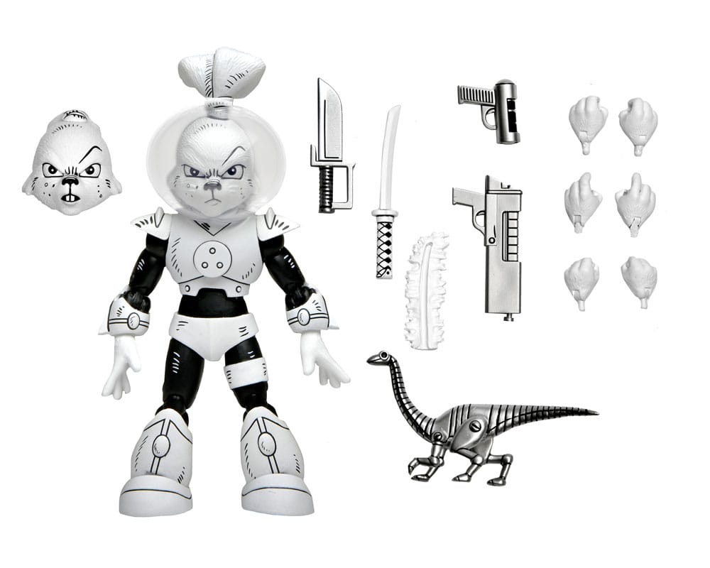 NECA Usagi Yojimbo Space Usagi Yojimbo Black & White Actionfigur 18 cm