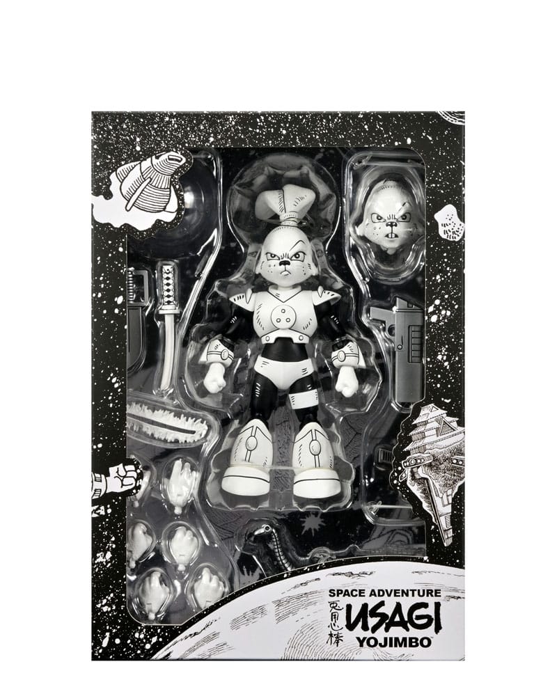 NECA Usagi Yojimbo Space Usagi Yojimbo Black & White Actionfigur 18 cm