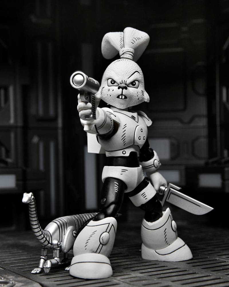NECA Usagi Yojimbo Space Usagi Yojimbo Black & White Actionfigur 18 cm