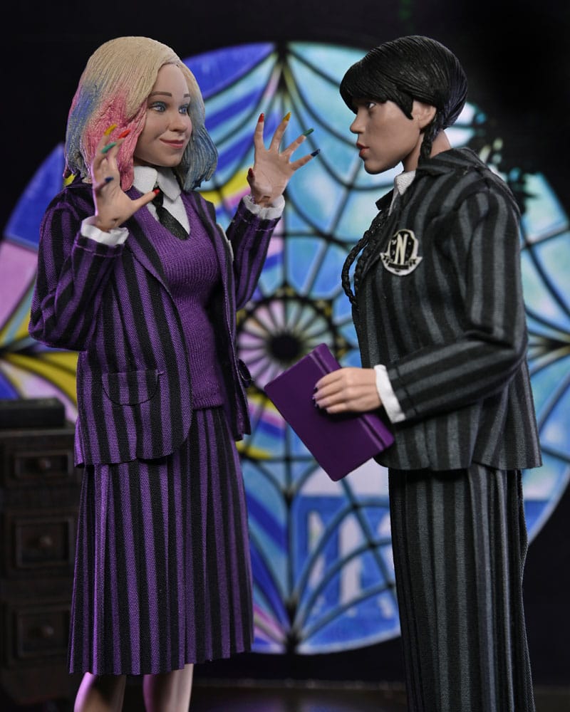 NECA Wednesday Actionfiguren 2er Pack Wednesday Addams (Nevermore Uniform) and Enid 20 cm