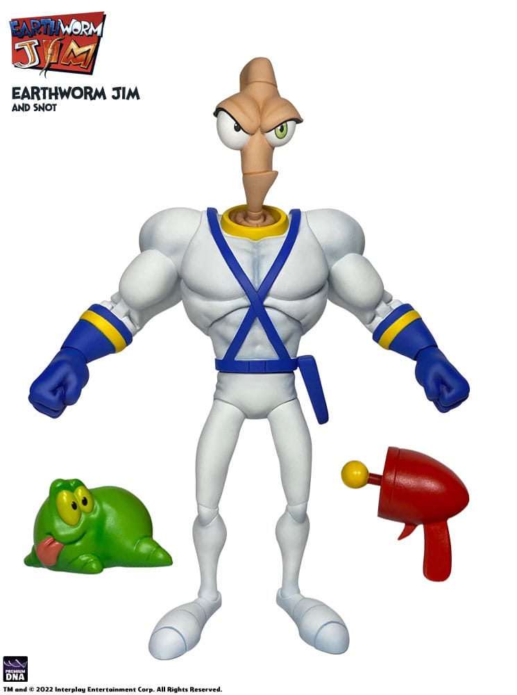 Premium DNA Toys Earthworm Jim - Earthworm Jim & Snot Wave 1 Actionfigur