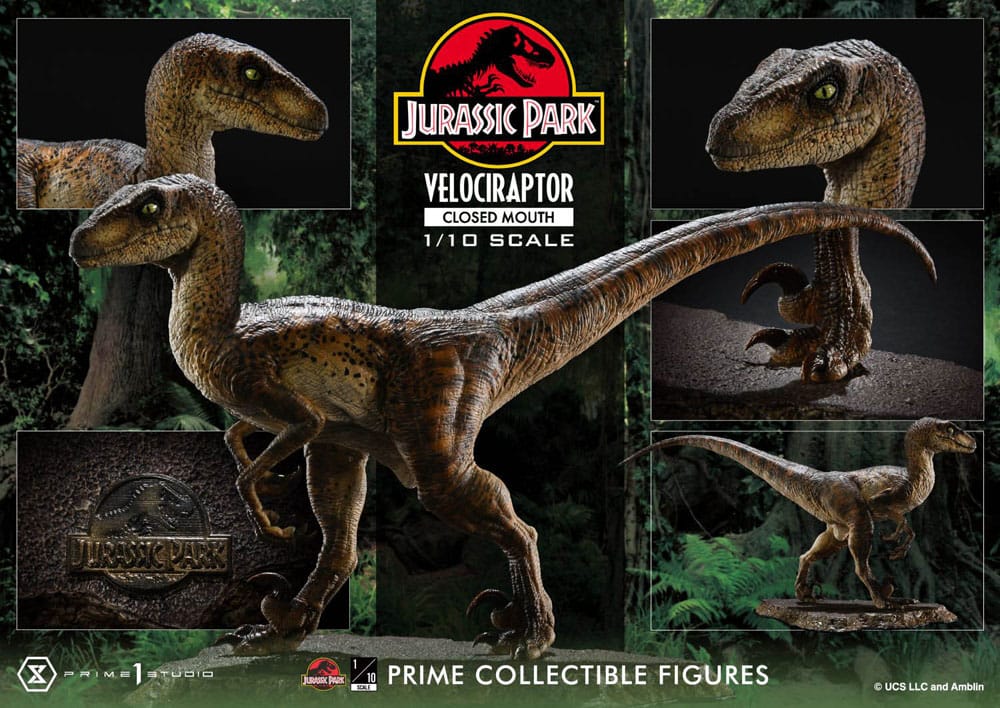 Prime 1 Studio Jurassic Park Velociraptor Closed Mouth 1/10 Statue
