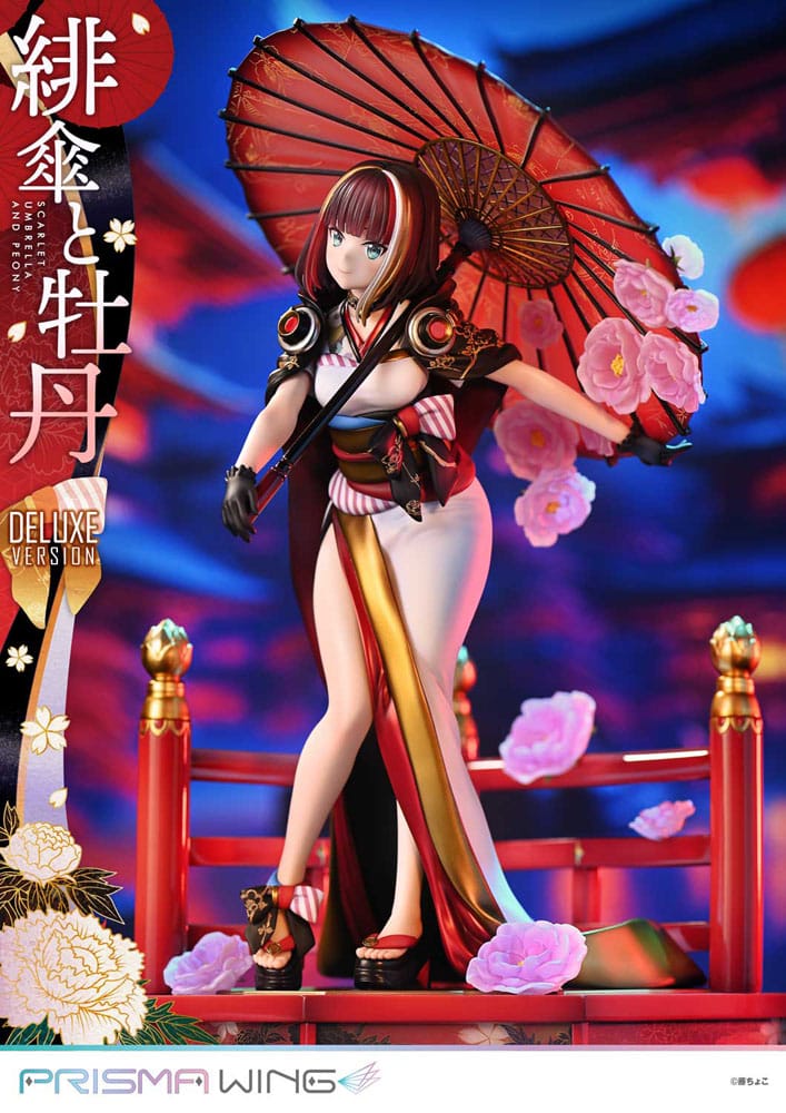 Prime 1 Studio Prisma Wing Scarlet Umbrella and Peony Deluxe Version 1/7 PVC Statue