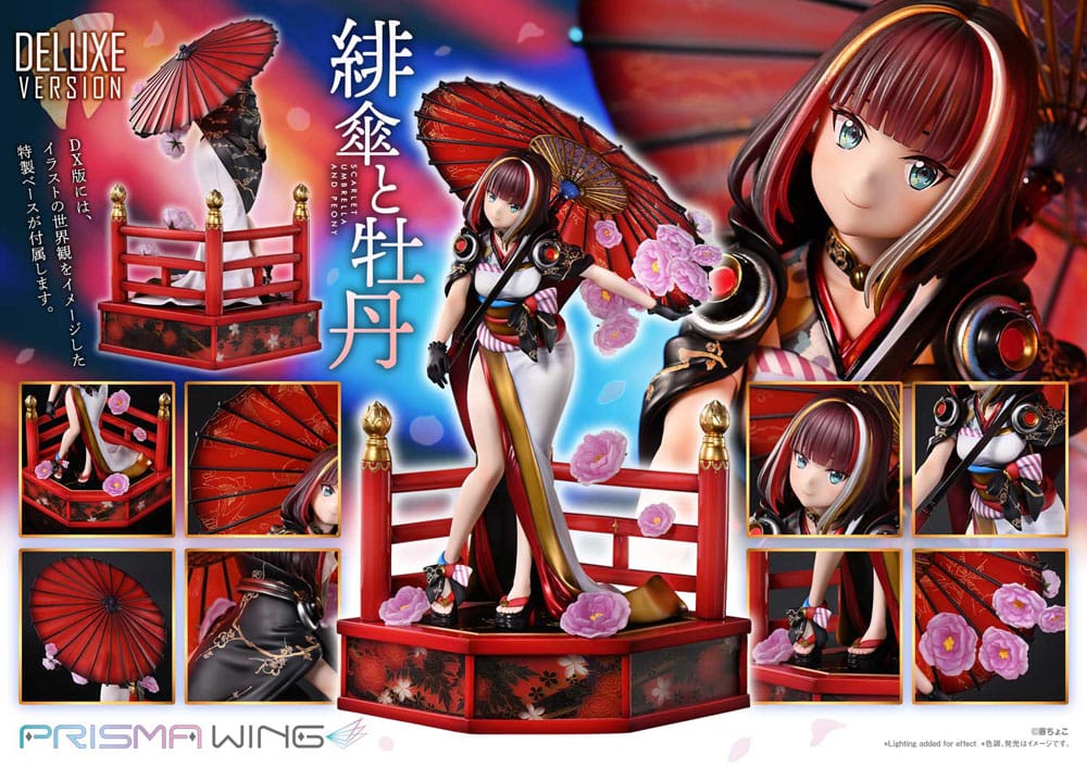 Prime 1 Studio Prisma Wing Scarlet Umbrella and Peony Deluxe Version 1/7 PVC Statue