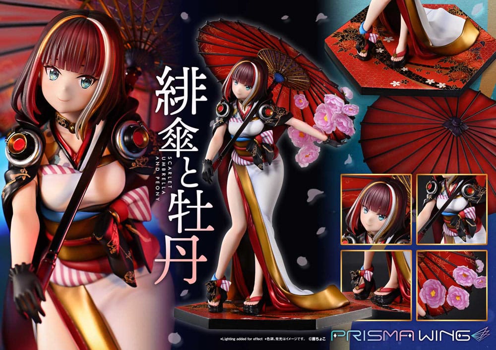 Prime 1 Studio Prisma Wing Scarlet Umbrella Peony Original Illustration Fuzichoco 1/7 Statue