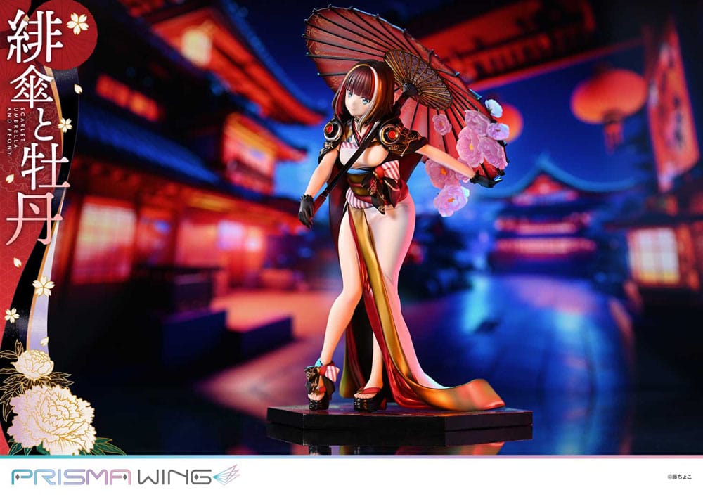 Prime 1 Studio Prisma Wing Scarlet Umbrella Peony Original Illustration Fuzichoco 1/7 Statue