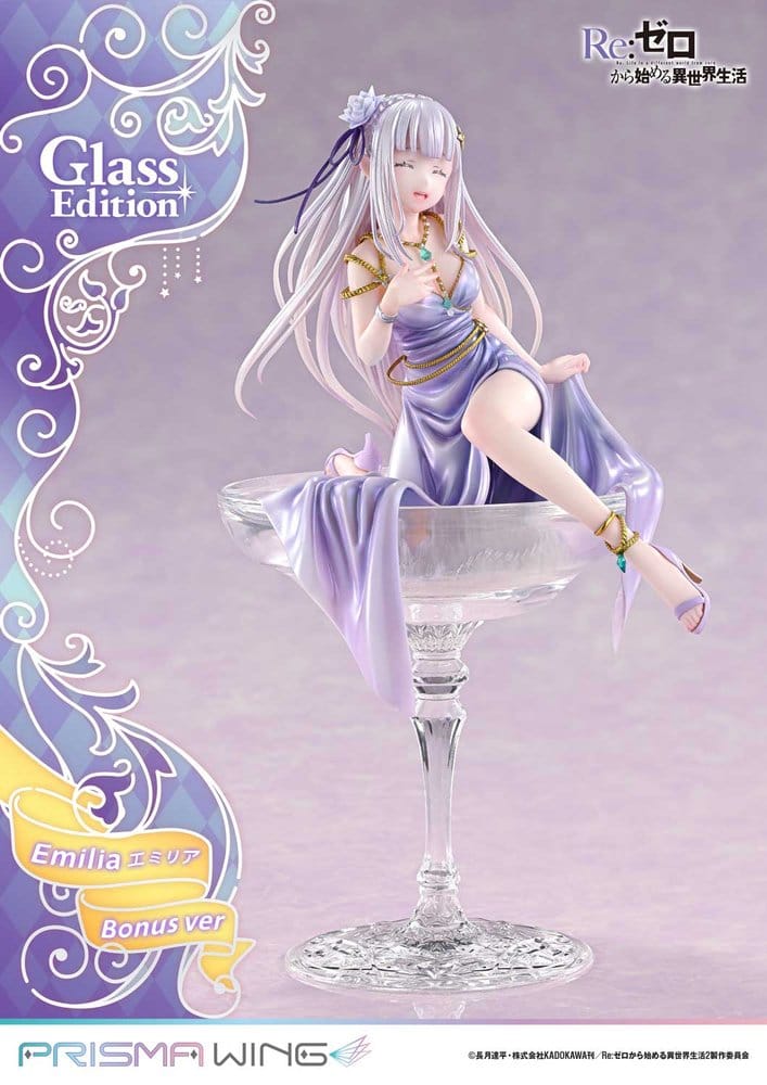 Prime 1 Studio ReZero Emilia Glass Edition Bonus Version Prisma Wing 1/7 Statue