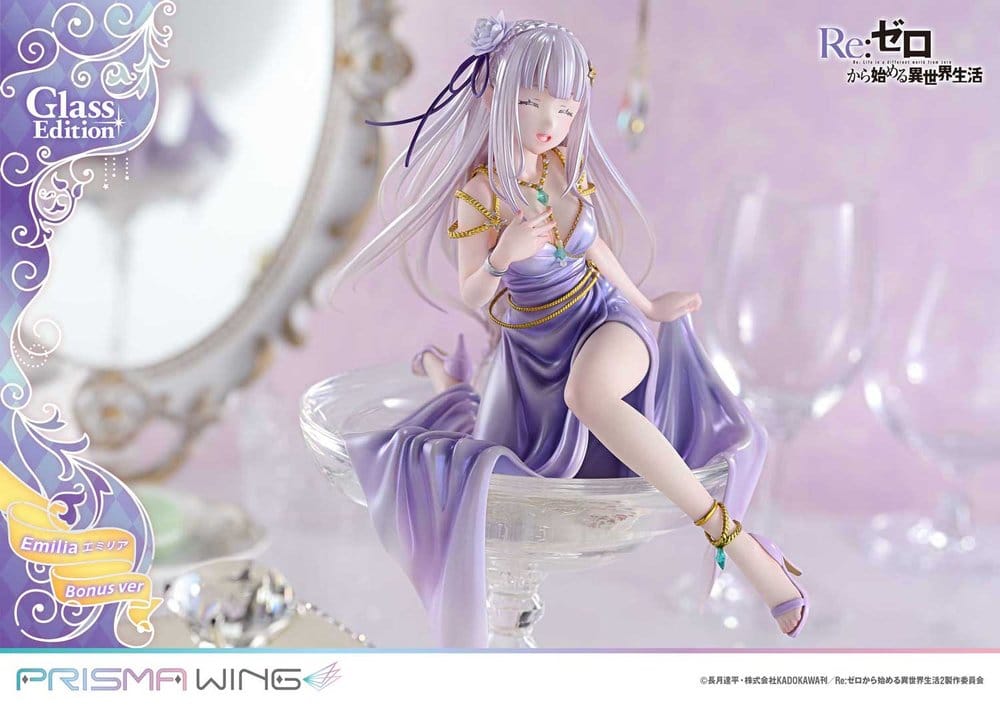 Prime 1 Studio ReZero Emilia Glass Edition Bonus Version Prisma Wing 1/7 Statue