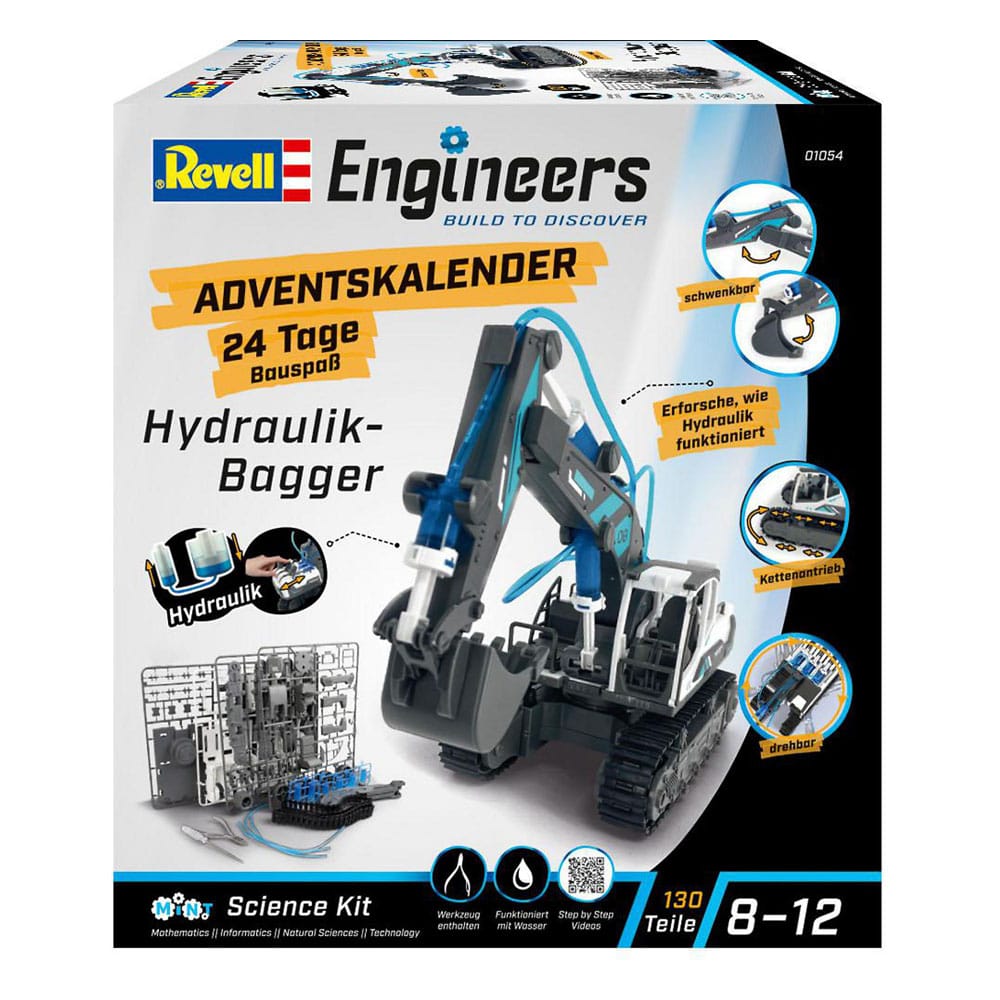 Revell Revell Engineers Adventskalender Hydraulik-Bagger Modellbausatz