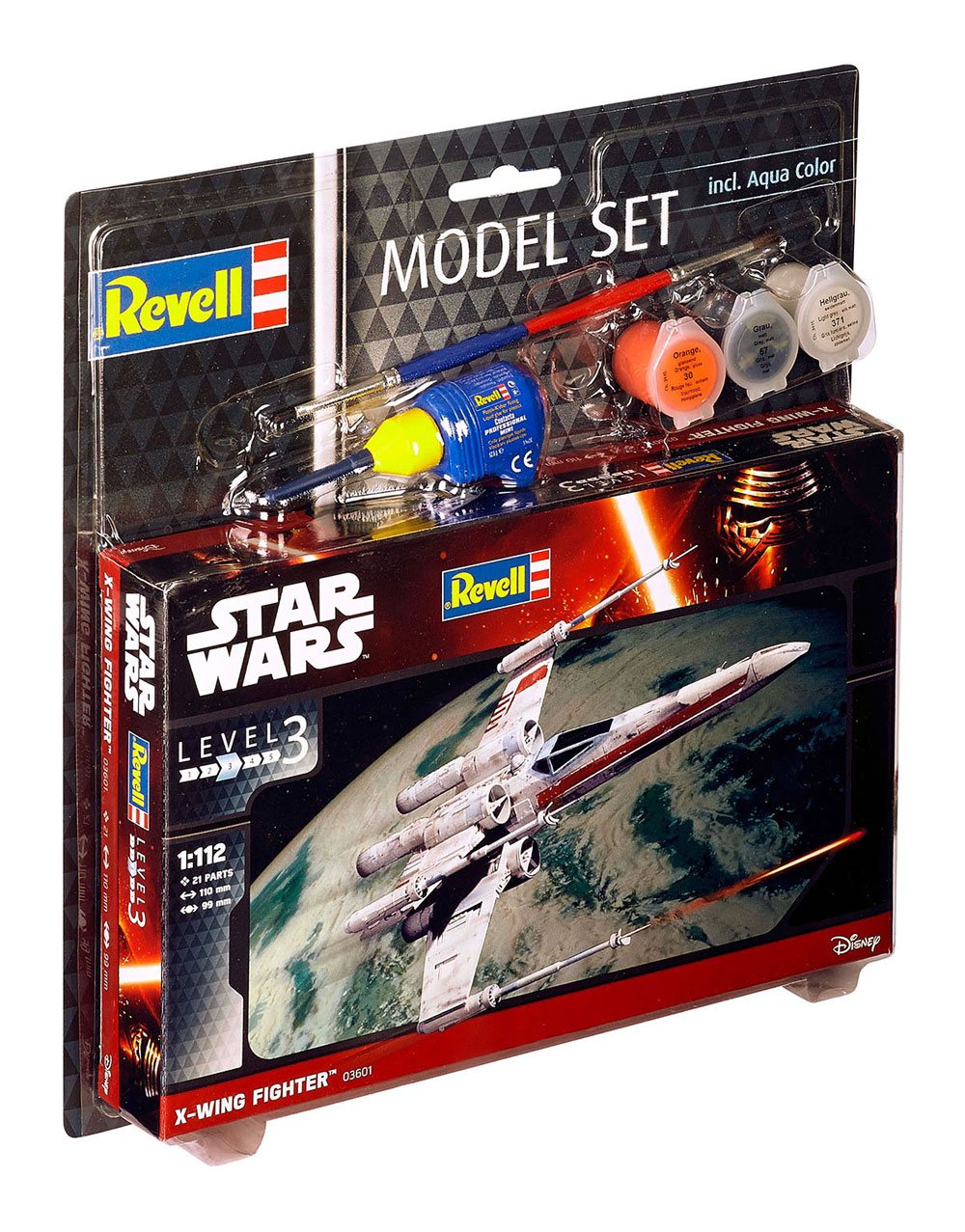 Revell Star Wars Modellbausatz 1/112 Model Set X-Wing Fighter 11 cm