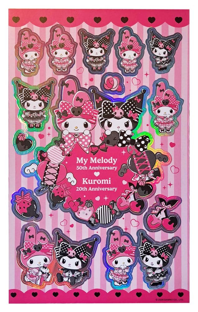 Sakami Merchandise Sanrio Pink Black Party Series Kuromi & My Melody Sticker Pack