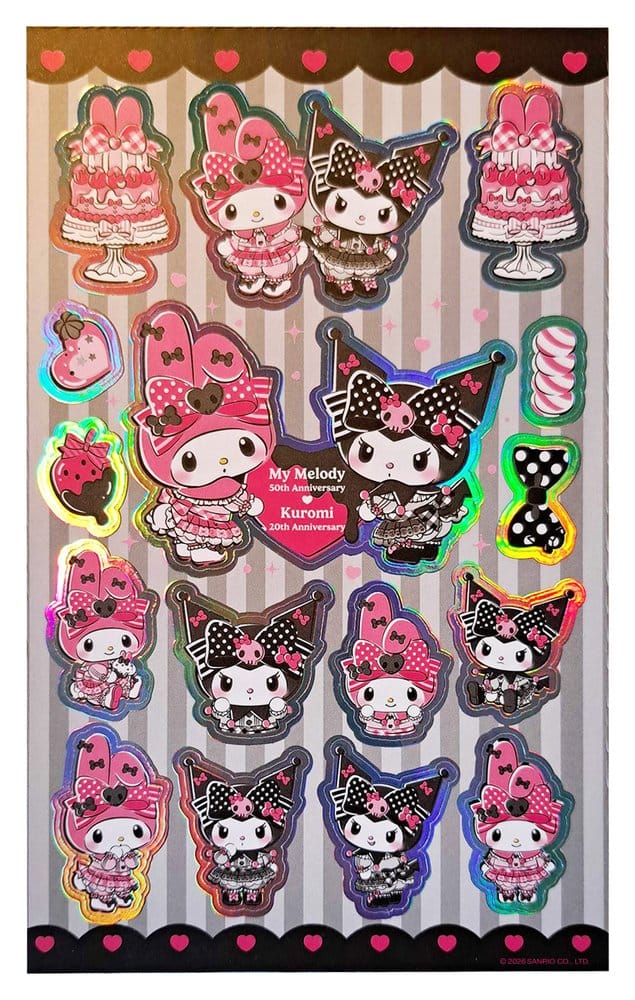 Sakami Merchandise Sanrio Pink Black Party Series Kuromi & My Melody Sticker Pack