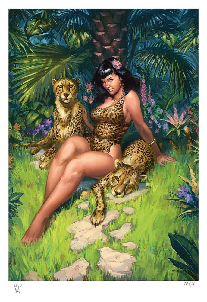 Sideshow Collectibles Bettie Page Jungle Bettie Bettie Ungerahmt Kunstdruck