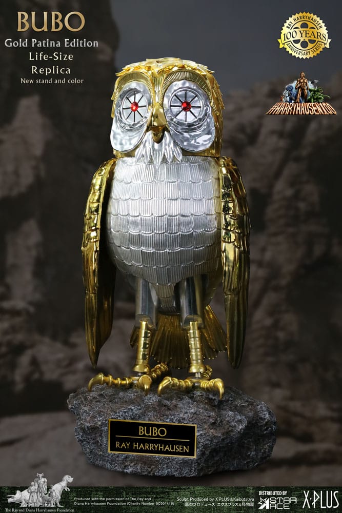 Star Ace Toys Kampf der Titanen Statue Ray Harryhausens Bubo Gold Patina Edition Deluxe Ver.