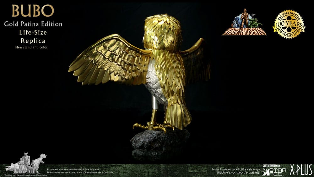 Star Ace Toys Kampf der Titanen Statue Ray Harryhausens Bubo Gold Patina Edition Deluxe Ver.