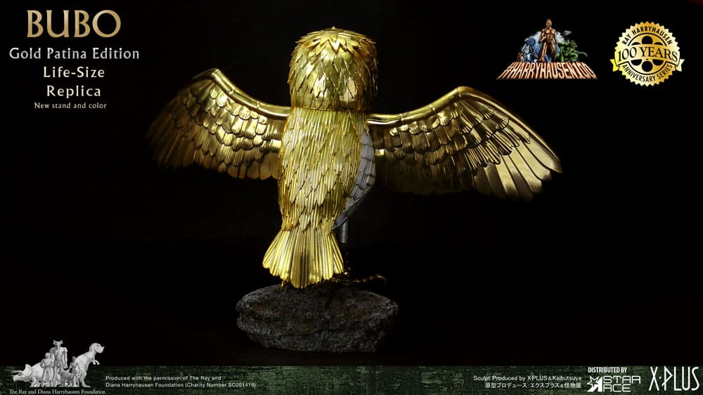 Star Ace Toys Kampf der Titanen Statue Ray Harryhausens Bubo Gold Patina Edition Deluxe Ver.