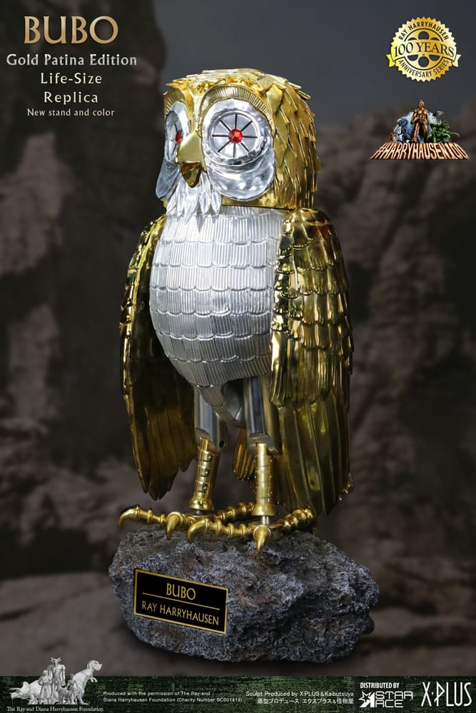 Star Ace Toys Kampf der Titanen Statue Ray Harryhausens Bubo Gold Patina Edition Deluxe Ver.