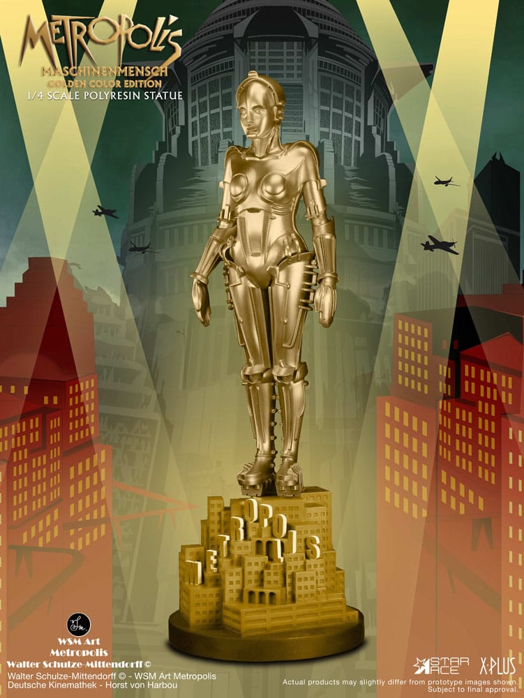 Star Ace Toys Metropolis Maschinenmensch Metallic Gold 1/4 Statue