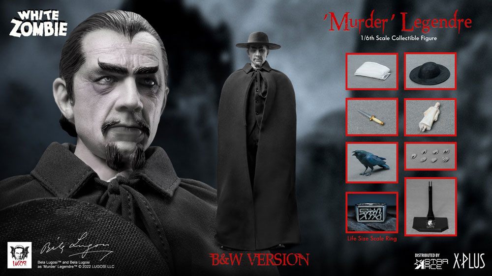 Star Ace Toys The White Zombie Murder Legendre (Bela Lugosi) B&W Version My Favourite Movie 1/6 Actionfigur