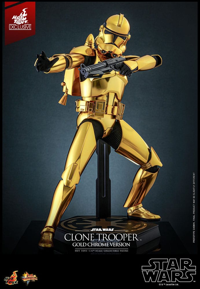 Star Wars Actionfigur 1/6 Clone Trooper (Gold Chrome Version) Exclusive 30 cm Hot Toys